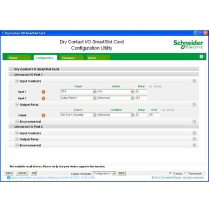 Carte SmartSlot E/S à contact sec APC by Schneider Electric AP9613