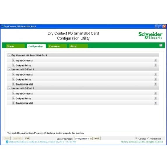 Carte SmartSlot E/S à contact sec APC by Schneider Electric AP9613