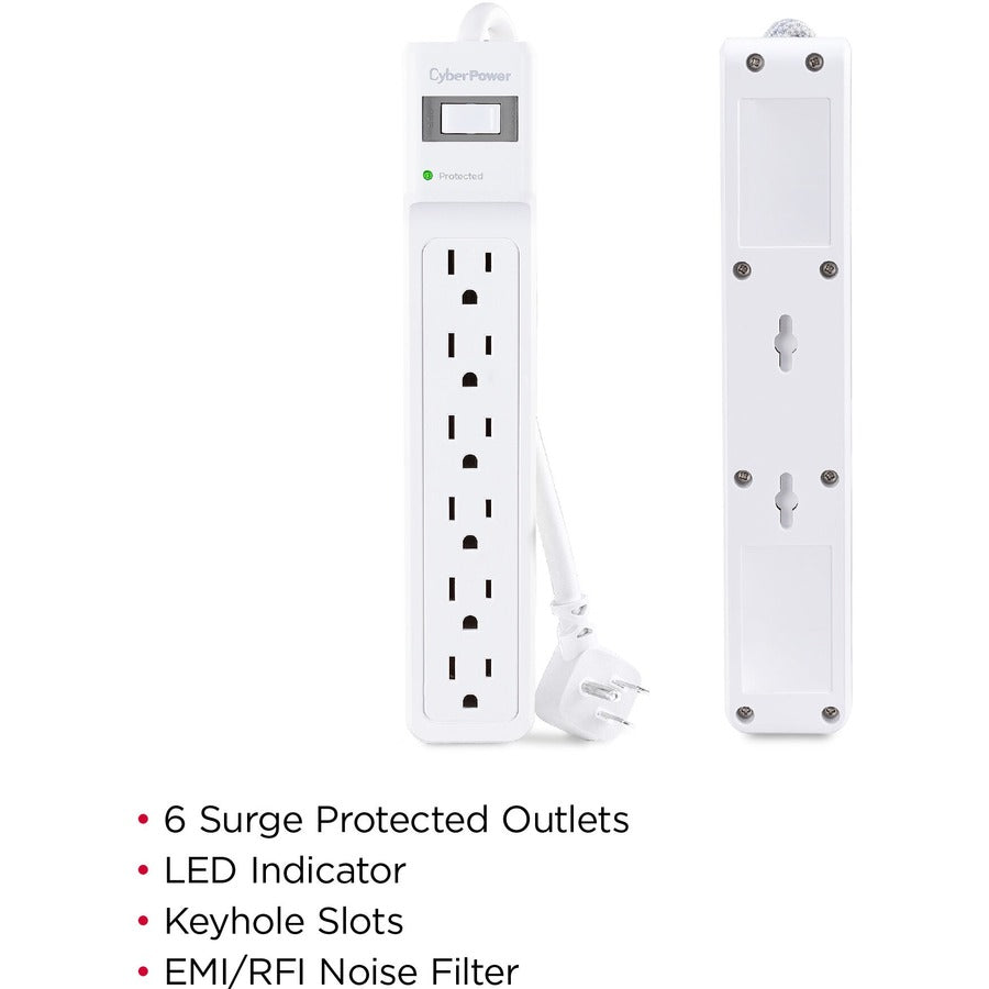 Parasurtenseur CyberPower MP1082SS Essential à 6 prises avec protection contre les surtensions de 500 J MP1082SS