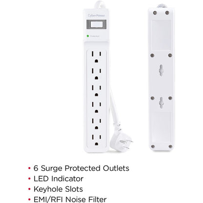 Parasurtenseur CyberPower MP1082SS Essential à 6 prises avec protection contre les surtensions de 500 J MP1082SS