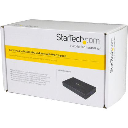 Boîtier pour disque dur externe SATA III USB 3.0 3,5 pouces StarTech.com avec UASP - Disque dur externe portable S3510BMU33