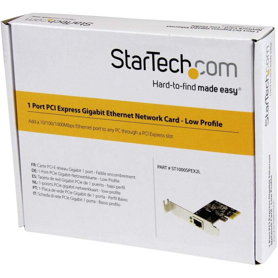 StarTech.com Adaptateur réseau pour serveur PCI Express PCIe Gigabit NIC 1 port - Profil bas ST1000SPEX2L