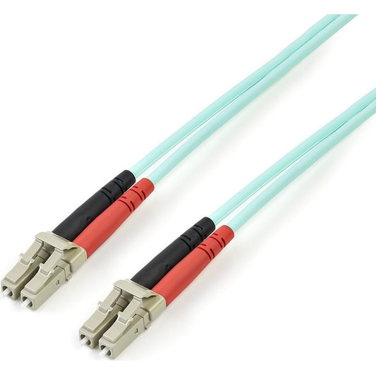 StarTech.com Câble à fibre optique multimode LC/UPC vers LC/UPC OM3 de 2 m (6 pi), duplex intégral 50/125 Zipcord, 100 G, cordon de raccordement à fibre optique LSZH A50FBLCLC2