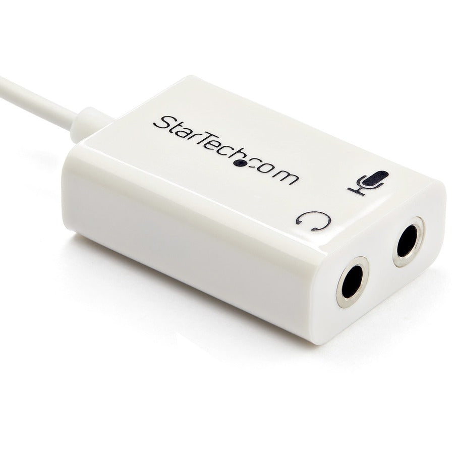 Adaptateur répartiteur de casque StarTech.com 3,5 mm 4 positions vers 2 x 3 positions 3,5 mm M/F - Blanc MUYHSMFFADW