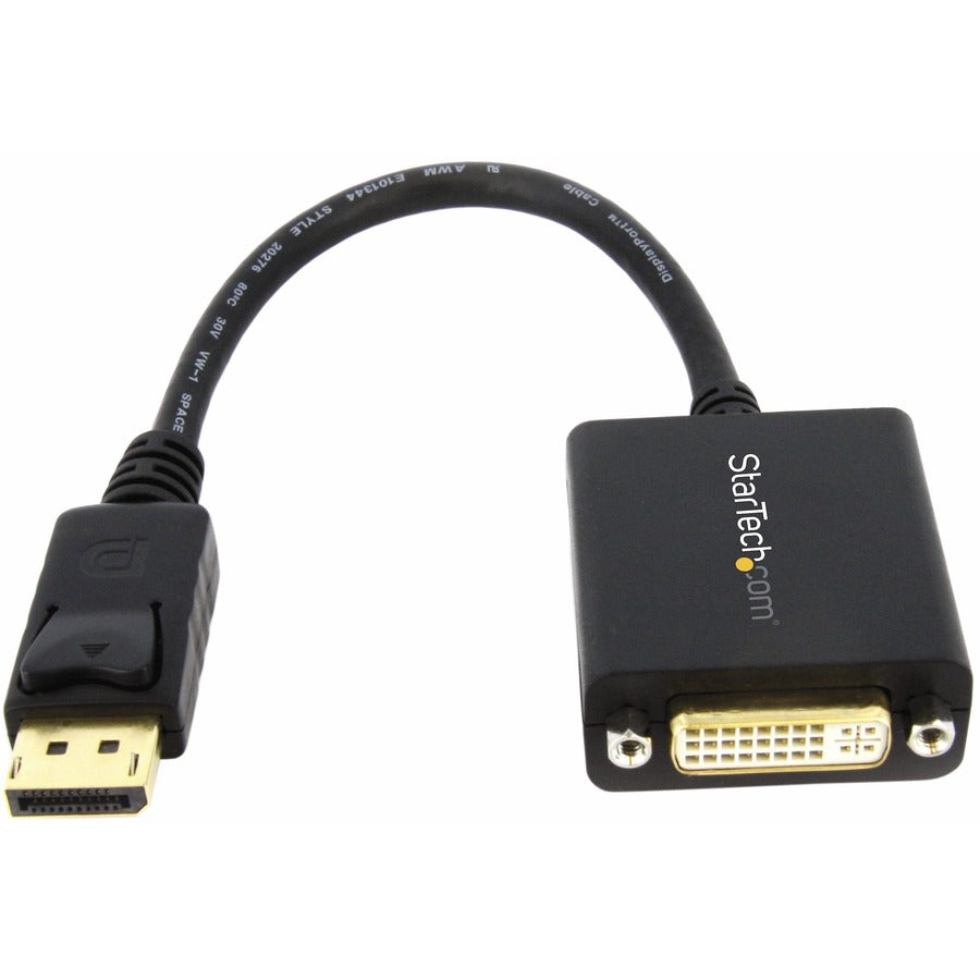 StarTech.com Adaptateur DisplayPort vers DVI, Adaptateur DisplayPort vers DVI-D/Convertisseur vidéo 1080p, DP 1.2 vers moniteur DVI, Connecteur DP verrouillable DP2DVI2
