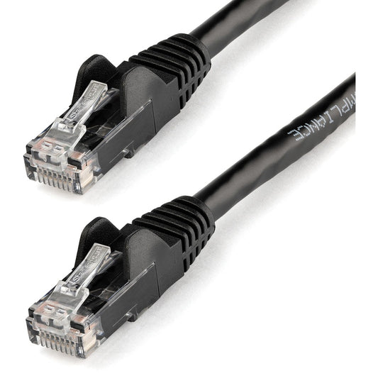 Câble Ethernet CAT6 StarTech.com de 7,6 m - Gigabit sans accroc - 100 W PoE UTP 650 MHz - Cordon de raccordement de catégorie 6 - Câblage certifié UL/TIA N6PATCH25BK