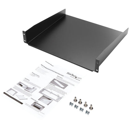 Étagère pour rack de serveur 2U StarTech.com - Plateau de montage en rack cantilever fixe de 40,6 cm de profondeur pour boîtier de données/AV/réseau de 48,3 cm avec écrous à cage et vis CABSHELF