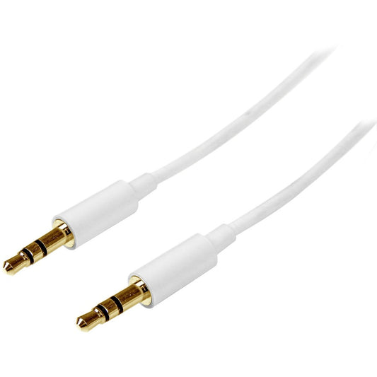 Câble audio stéréo fin 3,5 mm blanc StarTech.com de 2 m - Mâle vers mâle MU2MMMSWH