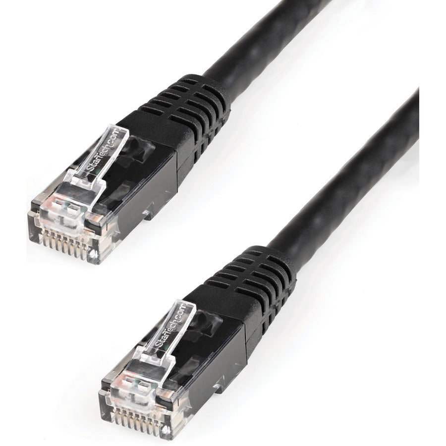 Câble Ethernet CAT6 StarTech.com de 7,6 m - Gigabit moulé noir - 100 W PoE UTP 650 MHz - Cordon de raccordement de catégorie 6 Câblage certifié UL/TIA C6PATCH25BK