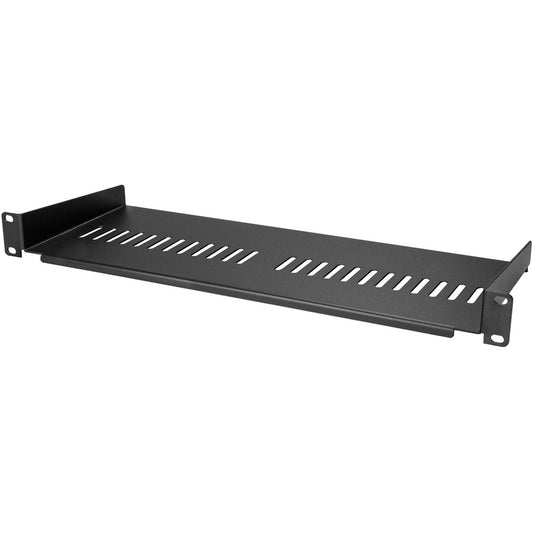 StarTech.com Étagère pour rack de serveur ventilée 1U - Plateau de montage en rack fixe de 17,8 cm de profondeur pour boîtier de données/audiovisuel/réseau de 48,3 cm avec écrous à cage CABSHELF1U7V