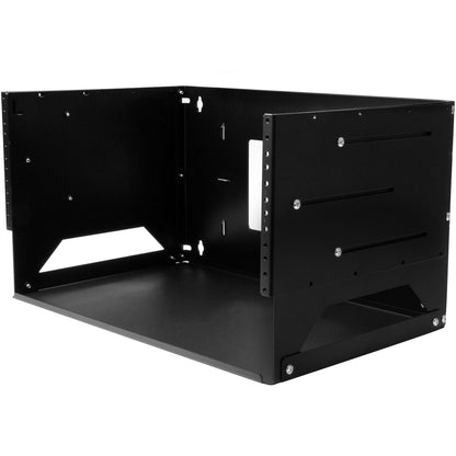 StarTech.com Rack réseau mural ouvert à 2 montants 4U avec étagère intégrée et profondeur réglable, rack informatique pour équipement informatique, TAA~ WALLSHELF4U