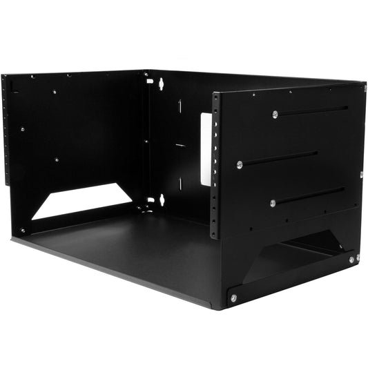 StarTech.com Rack réseau mural ouvert à 2 montants 4U avec étagère intégrée et profondeur réglable, rack informatique pour équipement informatique, TAA~ WALLSHELF4U