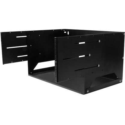 StarTech.com Rack réseau mural ouvert à 2 montants 4U avec étagère intégrée et profondeur réglable, rack informatique pour équipement informatique, TAA~ WALLSHELF4U
