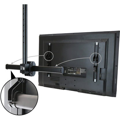 StarTech.com TV Ceiling Mount, Full-Motion Hanging Single Screen Vesa Mount for 32"-75" TVs / Displays - Height Adjustable Telescopic Pole FPCEILPTBSP