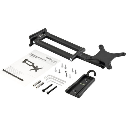 StarTech.com Wall Mount Monitor Arm, Dual Swivel, Supports 13'' to 34" (33.1lb/15kg) Monitors, VESA Mount, TV Wall Mount, TV Mount ARMWALLDS