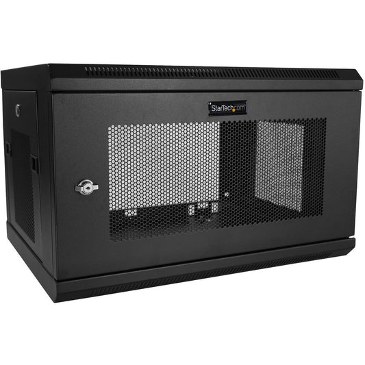 StarTech.com Armoire réseau murale 6U à 2 montants, rack de serveur mural de 48,3 cm pour données/équipement informatique, petit boîtier de rack verrouillable RK616WALM