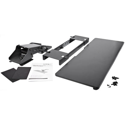 StarTech.com Plateau de clavier sous le bureau - Réglable - Tiroir pour clavier - Support pour clavier d'ordinateur - Étagère pour clavier 26,4 pouces de large - Étagère pour clavier KBTRAYADJ