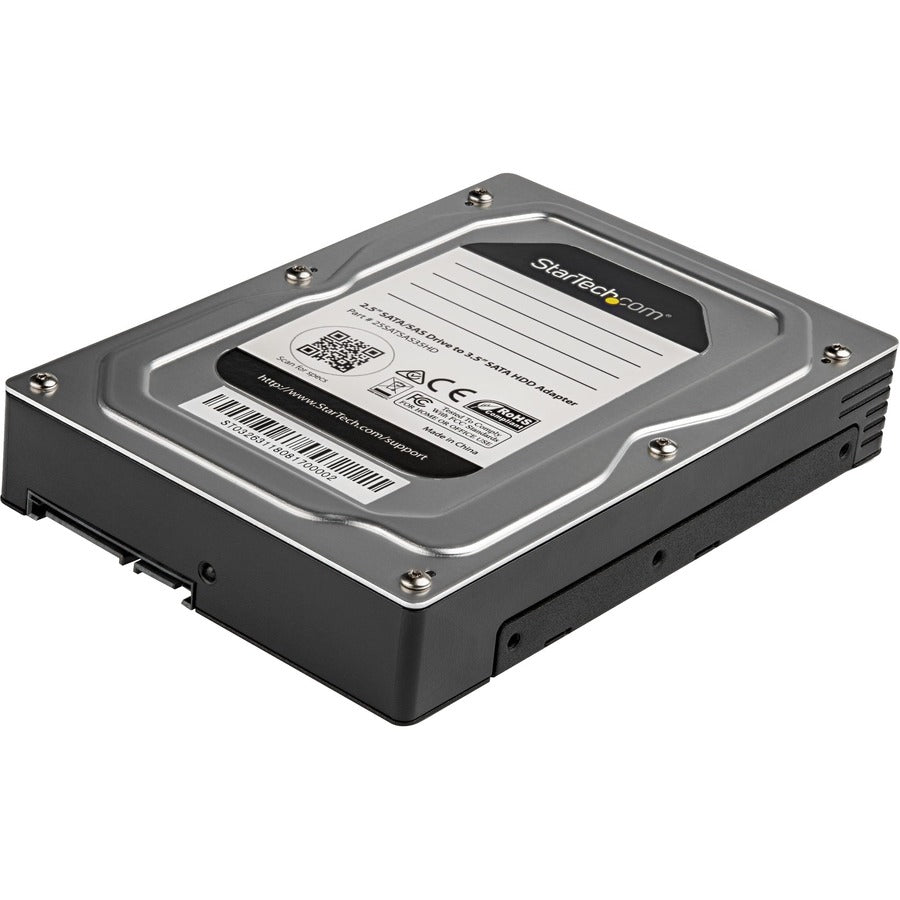 Adaptateur de disque dur 2,5 à 3,5 StarTech.com - Pour SSD/HDD SATA et SAS - Boîtier de disque dur 2,5 à 3,5 - Adaptateur SSD 2,5 à 3,5 - Adaptateur HDD 2,5 à 3,5 25SATSAS35HD