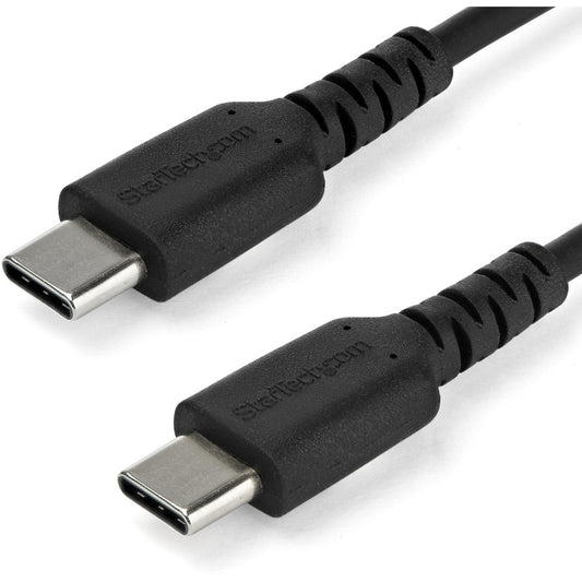 Câble de charge USB C StarTech.com de 2 m - Câble de charge et de synchronisation rapide et durable USB 2.0 Type C vers C - Gaine TPE Fibre d'aramide M/M 60 W Noir RUSB2CC2MB