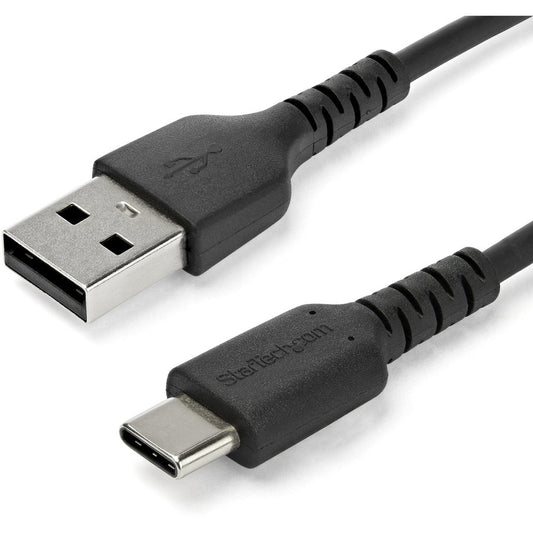 Câble de charge USB A vers USB C de 2 m de StarTech.com - Câble de données USB 2.0 vers USB Type C à charge et synchronisation rapides et durables - Fibre d'aramide M/M 3A Noir RUSB2AC2MB