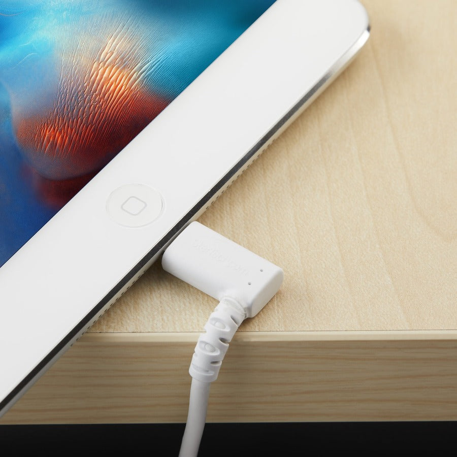 StarTech.com Câble USB A vers Lightning de 1 m pour iPhone iPad, cordon de charge durable à angle droit de 90 degrés, blanc avec fibre aramide, certifié Apple MFI RUSBLTMM1MWR