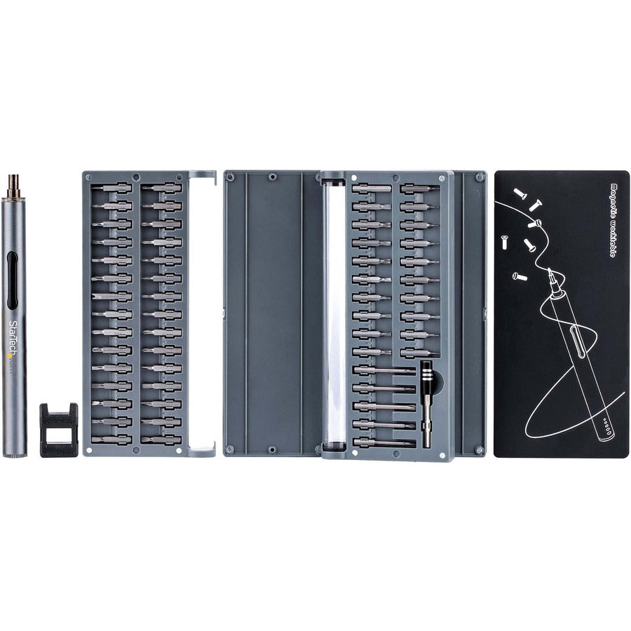 StarTech.com Jeu de tournevis de précision électrique 55 embouts, sans fil/alimenté par batterie, kit de tournevis à embout magnétique pour réparation d'ordinateur portable/ordinateur/téléphone CTK55PCEDRIVE