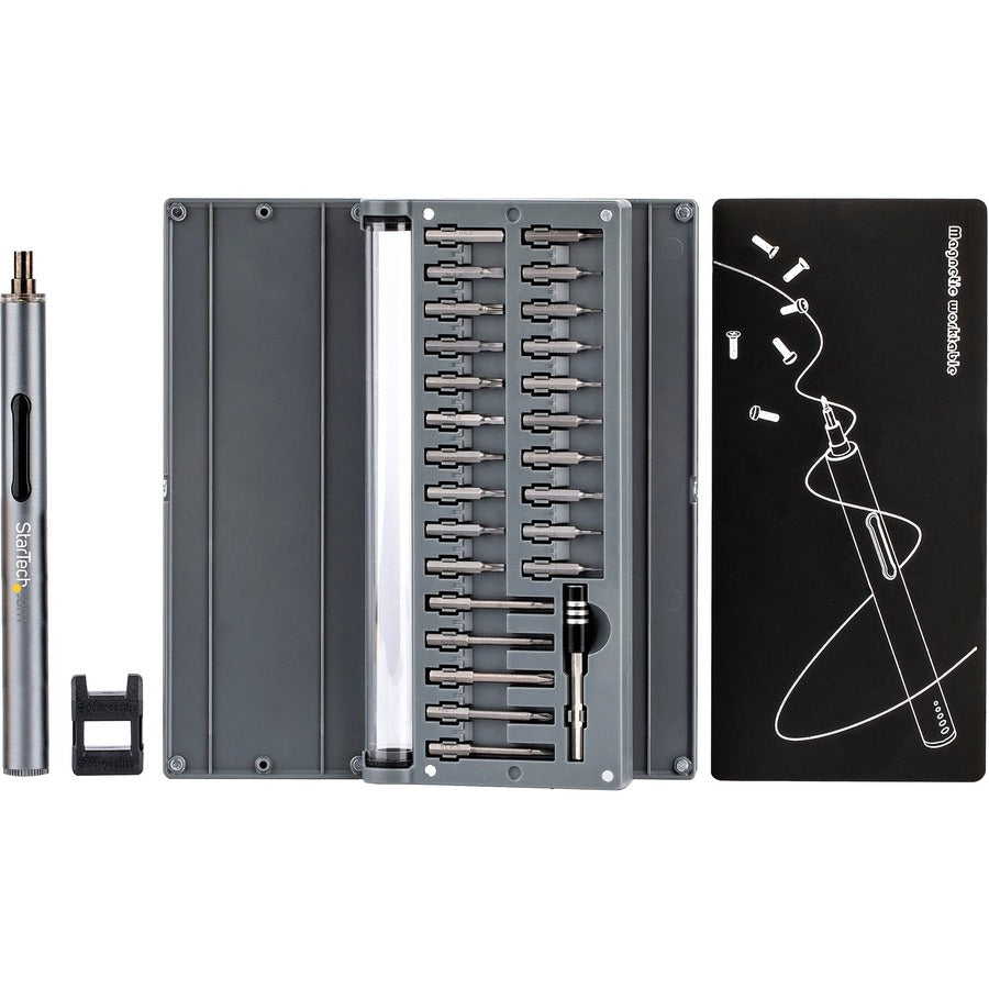 StarTech.com Jeu de tournevis de précision électrique 55 embouts, sans fil/alimenté par batterie, kit de tournevis à embout magnétique pour réparation d'ordinateur portable/ordinateur/téléphone CTK55PCEDRIVE