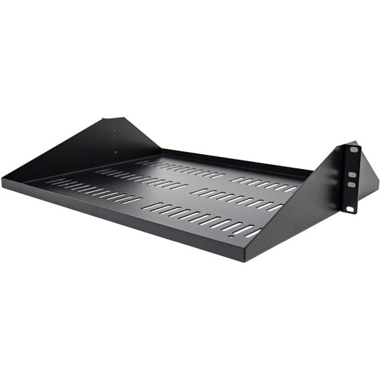 StarTech.com Étagère pour rack de serveur ventilée 2U - Plateau de montage en rack en porte-à-faux fixe de 35,6 cm de profondeur pour données/audiovisuel/réseau de 48,3 cm avec écrous à cage SHELF-2U-14-CENTER-V