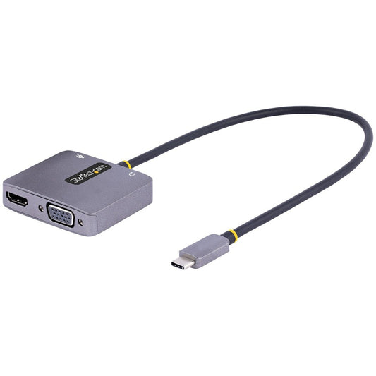 StarTech.com USB C Video Adapter, USB C to HDMI VGA Multiport Adapter, 3.5mm Audio, 4K 60Hz HDR, 100W PD 3.0 PT, USB C Display Adapter 122-USBC-HDMI-4K-VGA