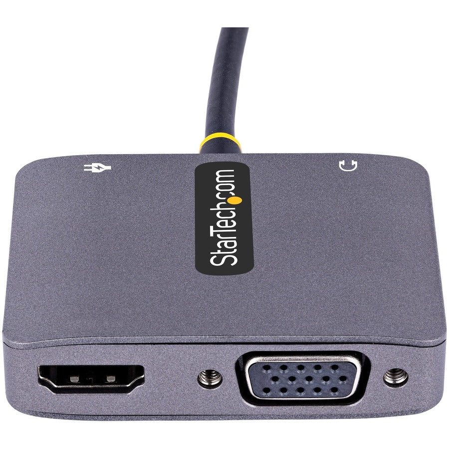 StarTech.com USB C Video Adapter, USB C to HDMI VGA Multiport Adapter, 3.5mm Audio, 4K 60Hz HDR, 100W PD 3.0 PT, USB C Display Adapter 122-USBC-HDMI-4K-VGA