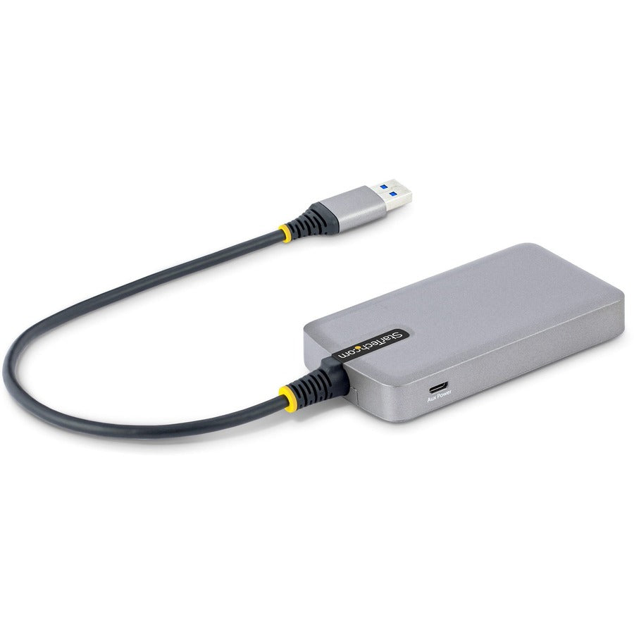 StarTech.com Hub USB 3 ports avec Ethernet, ports USB-A, Gigabit Ethernet/GbE, 5 Gbit/s, alimentation par bus, câble de 30 cm, hub USB pour ordinateur portable 5G3AGBB-USB-A-HUB
