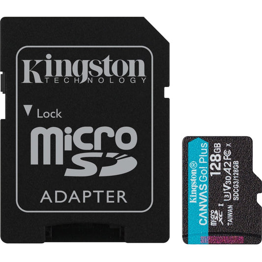 Carte microSDXC Kingston Canvas Go! Plus 128 Go Classe 10/UHS-I (U3) V30 SDCG3/128GBCR