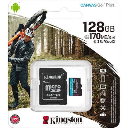Kingston Canvas Go! Plus 128 GB Class 10/UHS-I (U3) V30 microSDXC SDCG3/128GBCR