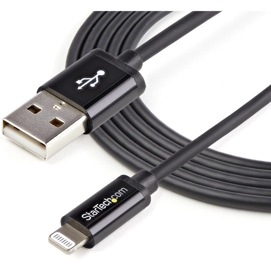 Câble USB vers connecteur Lightning à 8 broches Apple® de 2 m de long, noir, StarTech.com, pour iPhone/iPod/iPad USBLT2MB
