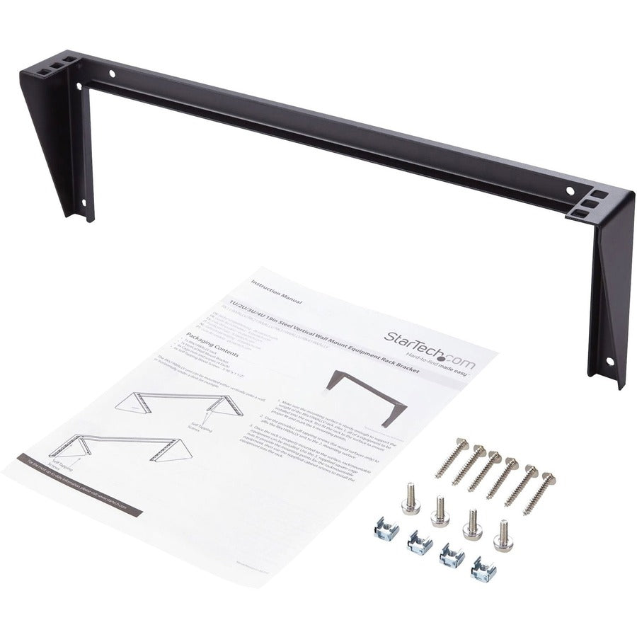 Support mural vertical en acier 1U 19 pouces pour rack d'équipement StarTech.com RK119WALLV