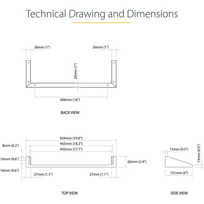 Support mural vertical en acier 1U 19 pouces pour rack d'équipement StarTech.com RK119WALLV