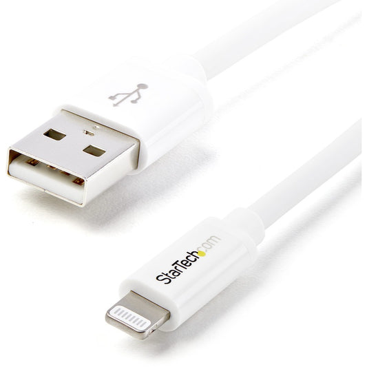 StarTech.com Câble connecteur Lightning Apple® 8 broches vers USB blanc de 1 m pour iPhone/iPod/iPad USBLT1MW