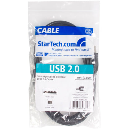 Câble USB 2.0 certifié A vers B de 3 m de StarTech.com - M/M USB2HAB10