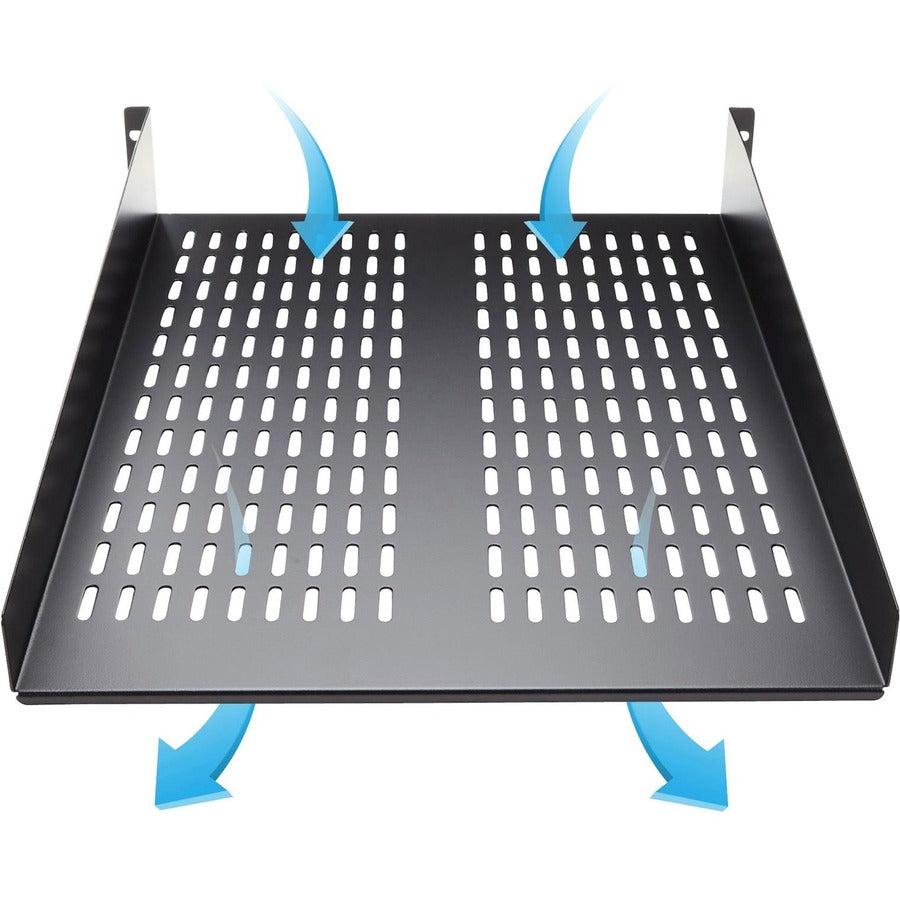 StarTech.com Étagère de montage en rack ventilée 2U 22 pouces - Plateau de montage en rack anti-levier fixe de 22 pouces de profondeur pour étagère d'armoire de serveur - 50 lb / 23 kg CABSHELF22V