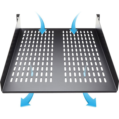 StarTech.com Étagère de montage en rack ventilée 2U 22 pouces - Plateau de montage en rack anti-levier fixe de 22 pouces de profondeur pour étagère d'armoire de serveur - 50 lb / 23 kg CABSHELF22V