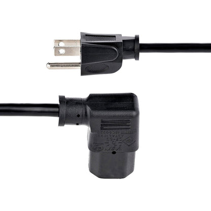 StarTech.com Câble d'alimentation pour ordinateur de 3 m (10 pi), NEMA 5-15P vers C13 à angle droit, 10 A 125 V, 18 AWG, cordon d'alimentation secteur de remplacement, câble d'alimentation pour moniteur PXT101L10