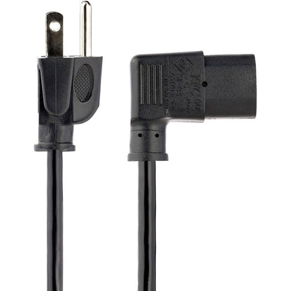 StarTech.com Câble d'alimentation pour ordinateur de 3 m (10 pi), NEMA 5-15P vers C13 à angle droit, 10 A 125 V, 18 AWG, cordon d'alimentation secteur de remplacement, câble d'alimentation pour moniteur PXT101L10