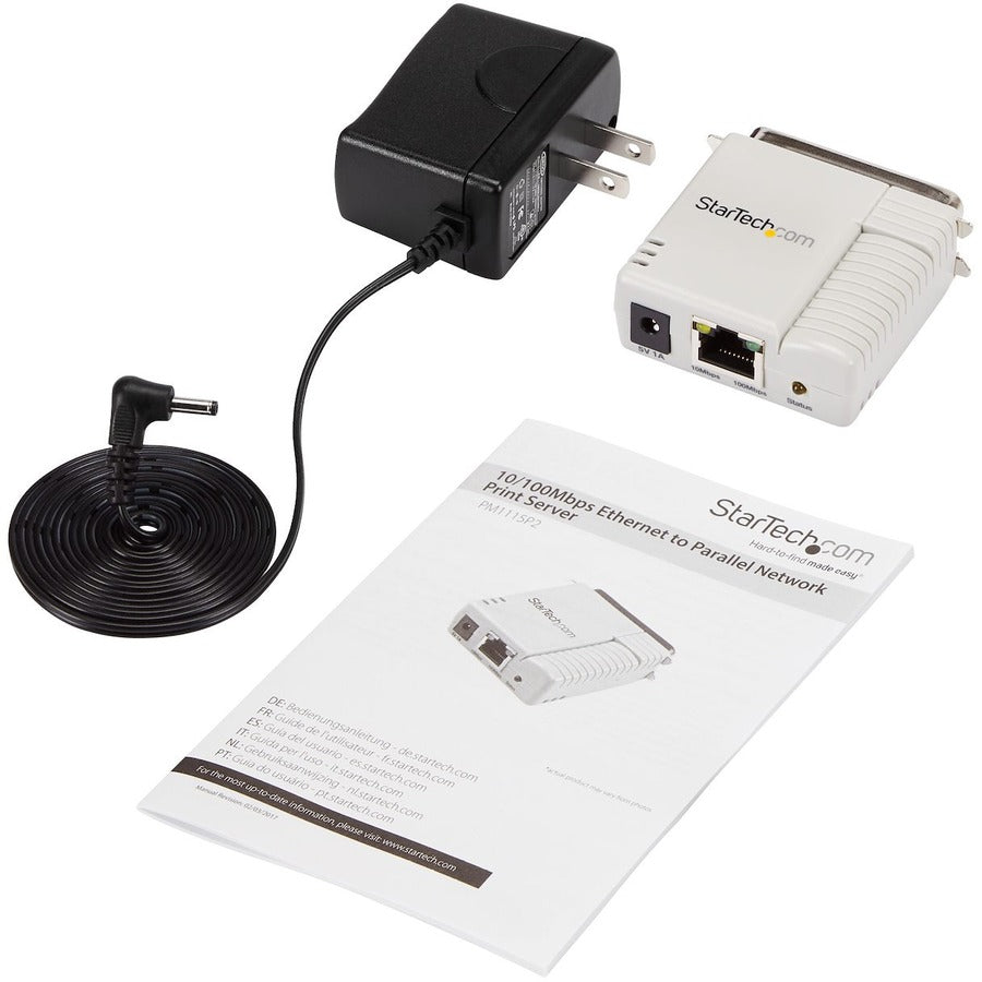 Serveur d'impression réseau parallèle Ethernet 10/100 Mbps à 1 port StarTech.com PM1115P2