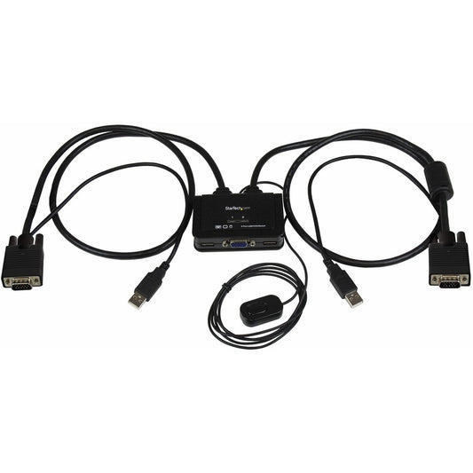 Câble USB VGA 2 ports StarTech.com pour commutateur KVM - Alimentation USB avec commutateur à distance SV211USB