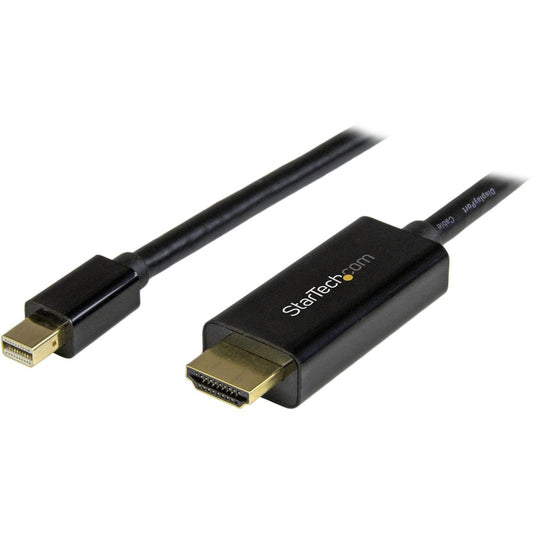 StarTech.com Câble Mini DisplayPort vers HDMI de 2 m (6 pi), vidéo 4K 30 Hz, câble adaptateur/convertisseur Mini DP vers HDMI, moniteur/écran mDP vers HDMI MDP2HDMM2MB
