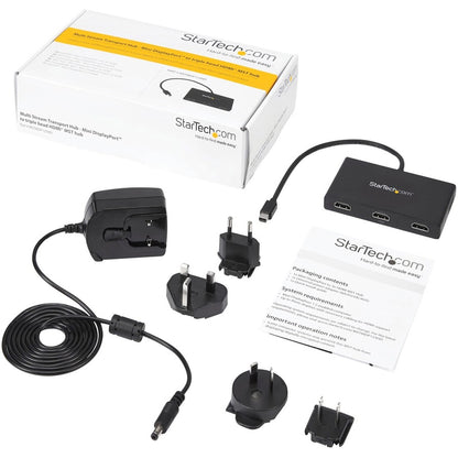 Adaptateur multi-écrans StarTech.com à 3 ports, hub Mini DisplayPort vers HDMI MST, 3 x 1080p, répartiteur vidéo pour mode bureau étendu, Windows MSTMDP123HD