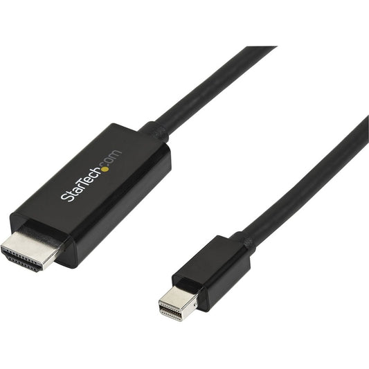 StarTech.com Câble Mini DisplayPort vers HDMI de 3 m (10 pi), vidéo 4K 30 Hz, câble adaptateur/convertisseur Mini DP vers HDMI, moniteur/écran mDP vers HDMI MDP2HDMM3MB
