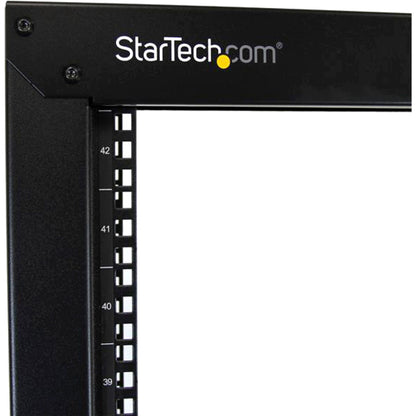 StarTech.com Rack de serveur mobile à cadre ouvert 42U à 2 montants, rack réseau à deux montants de 19 pouces avec roulettes, rack ouvert roulant pour équipement AV/données/informatique 2POSTRACK42