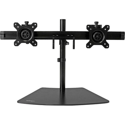 StarTech.com Support pour écran double, horizontal, pour écrans VESA jusqu'à 24 pouces (17,6 lb/8 kg), noir, support d'écran réglable, acier et aluminium ARMBARDUO