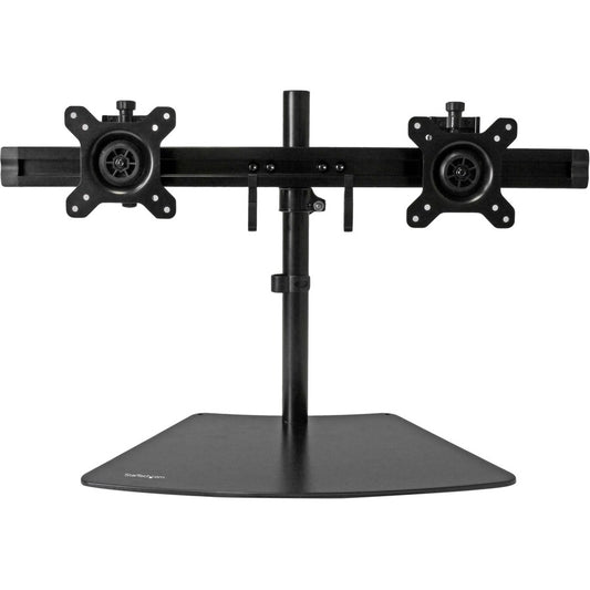 StarTech.com Support pour écran double, horizontal, pour écrans VESA jusqu'à 24 pouces (17,6 lb/8 kg), noir, support d'écran réglable, acier et aluminium ARMBARDUO